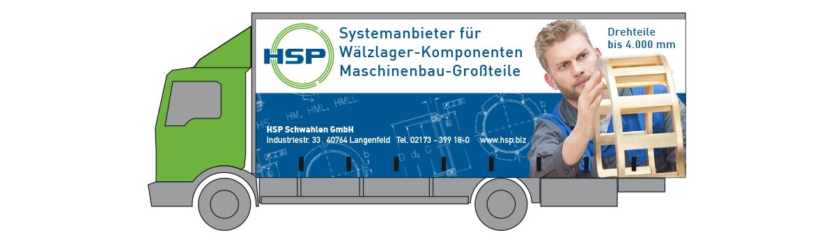XXL Fuhrparkbeschriftung für die HSP Schwahlen GmbH